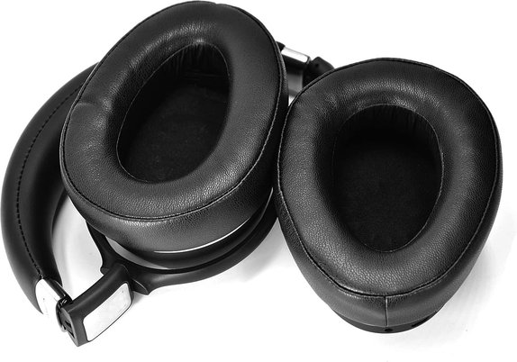 Replacement Ear Pads for Sennheiser PXC550, PX550, Memory foam + Leather, Black, 1 pair