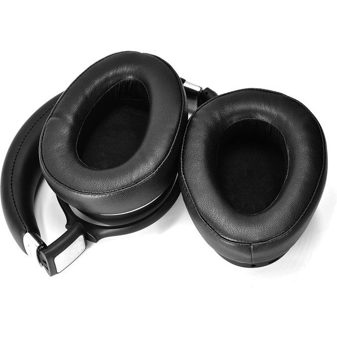 Replacement Ear Pads for Sennheiser PXC550, PX550, Memory foam + Leather, Black, 1 pair