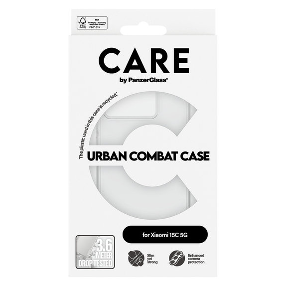 Case Urban Combat for Xiaomi 15C 5G, Transparent, PanzerGlass