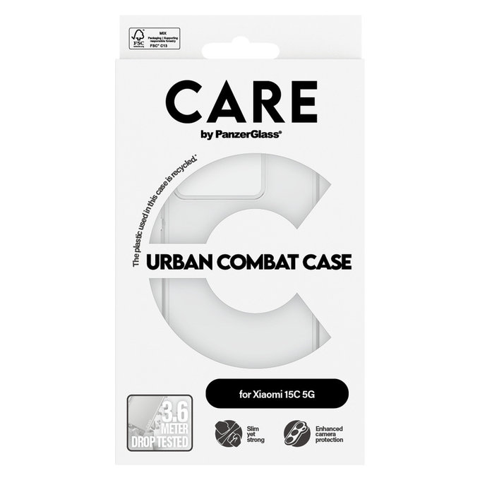 Case Urban Combat for Xiaomi 15C 5G, Transparent, PanzerGlass