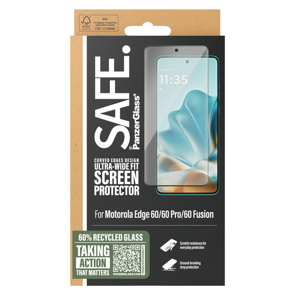 Tempered Glass UWF for Motorola Edge 60/60 Pro/60 Fusion, Black, SAFE by PanzerGlass