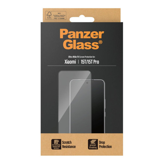 UWF Tempered Glass for Xiaomi 15T/15T Pro, Black, PanzerGlass
