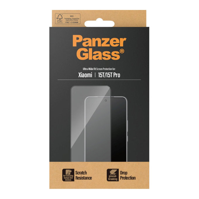 UWF Tempered Glass for Xiaomi 15T/15T Pro, Black, PanzerGlass