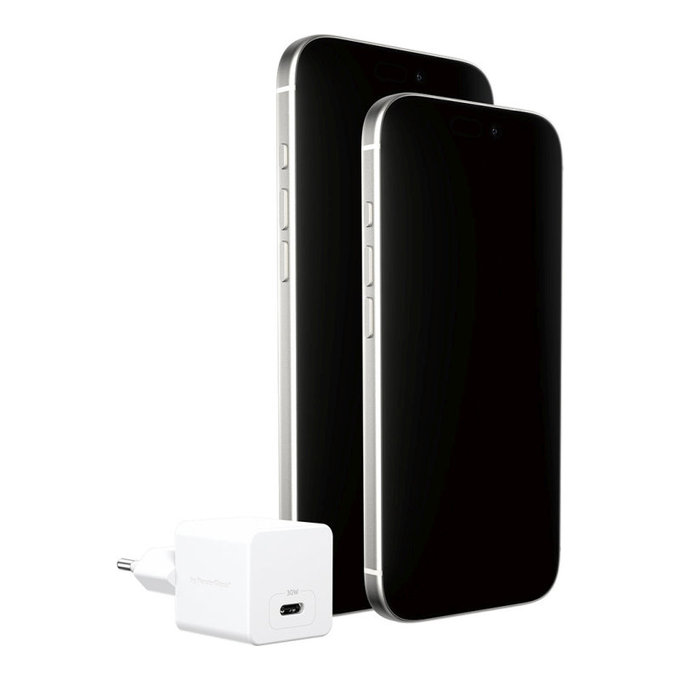 Travel Adapter Grand Prix USB-C, GaN, 30 W PD, silver white, empower