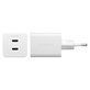 Travel Adapter Grand Prix 2x USB-C, GaN, 45 W PD, Silver White, empower