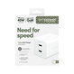 Travel Adapter Grand Prix 2x USB-C, GaN, 45 W PD, Silver White, empower