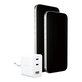 Travel Adapter Grand Prix 2x USB-C/USB-A, GaN, 70 W PD, Silver White, empower