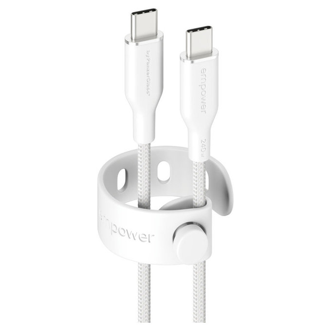 USB-C Cable, 240 W, Racing, 1.2 m, silver white, empower