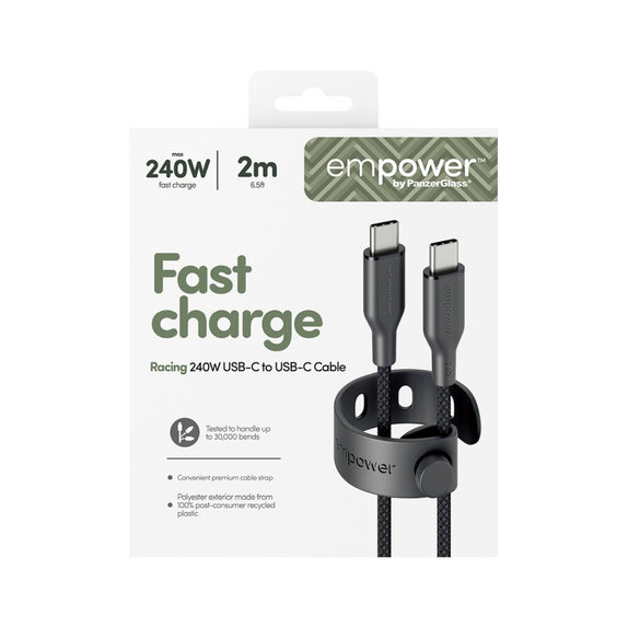 USB-C Cable, 240 W, Racing, 2 m, Space Black, empower