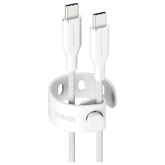 USB-C Cable, 240 W, Racing, 2 m, Silver White, empower