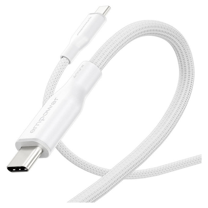 USB-C Cable, 240 W, Racing, 2 m, Silver White, empower
