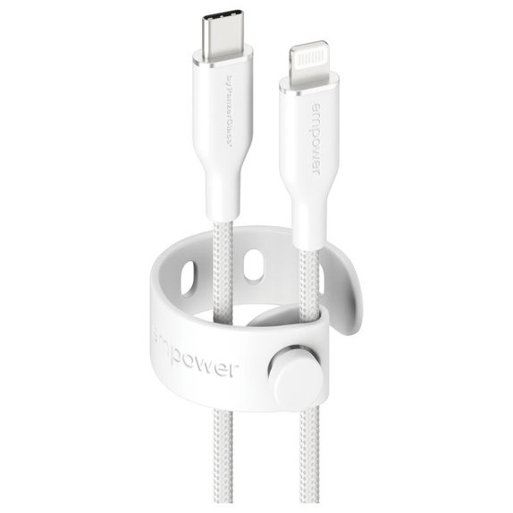 USB-C/Lightning Cable, 60 W, Racing, 1, 2 m, Silver White, empower