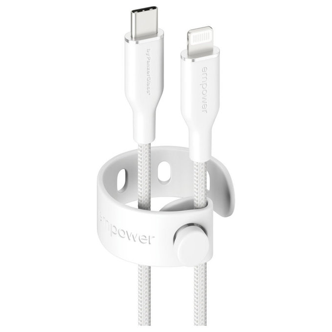 USB-C/Lightning Cable, 60 W, Racing, 1, 2 m, Silver White, empower