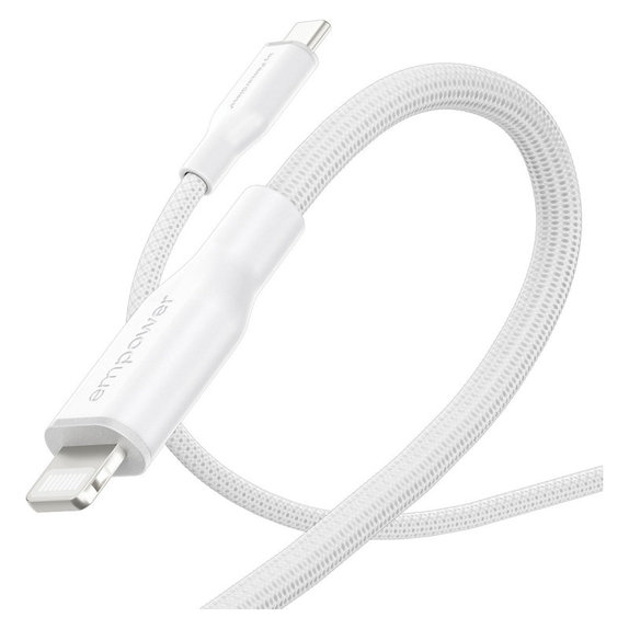 USB-C/Lightning Cable, 60 W, Racing, 1, 2 m, Silver White, empower