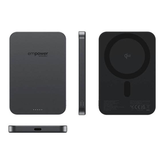Wireless PowerBank 5000 mAh, 20 W, compatible with MagSafe, Qi2/USB-C, Space Black, empower