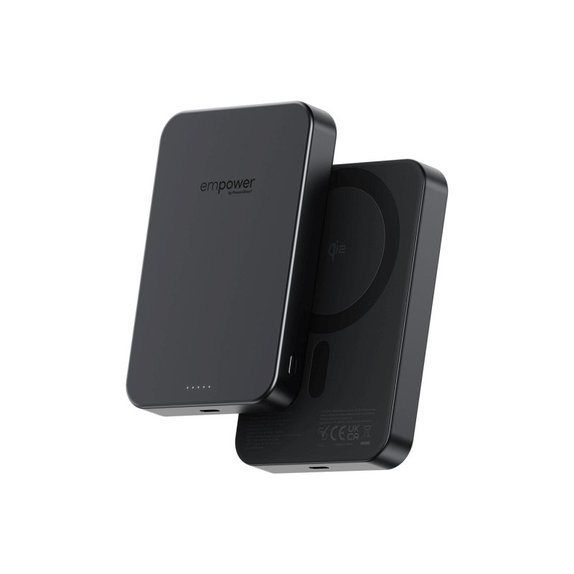 Wireless PowerBank 10000 mAh, 20 W, compatible with MagSafe, Qi2/USB-C, Space Black, empower