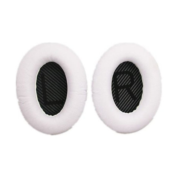 Replacement Ear Pads for Bose QuietComfort 2, 15, 25 a 35, Memory foam + PU leather, Black-white 1 pair