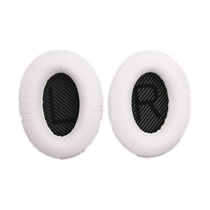 Replacement Ear Pads for Bose QuietComfort 2, 15, 25 a 35, Memory foam + PU leather, Black-white 1 pair
