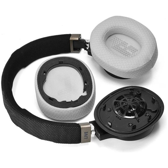 Replacement Ear Pads for JBL Live 650BTNC, 660NC, E65BTNC, Duet NC, Memory foam + Textile, Grey, 1 pair