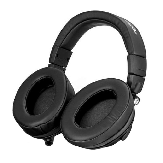 Replacement Ear Pads for Shure SRH440, Memory foam + PU leather, Black, 1 pair
