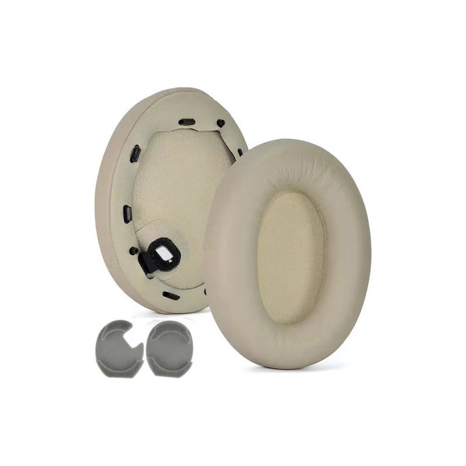 Replacement Ear Pads for Sony WH-1000XM4, Memory foam + PU leather, Beige, 1 pair