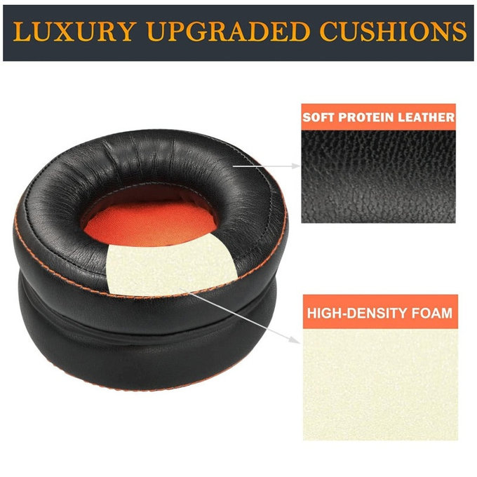 Replacement Ear Pads for SteelSeries Siberia 800, 840, 9H, Memory foam + Textile, Black, 1 pair