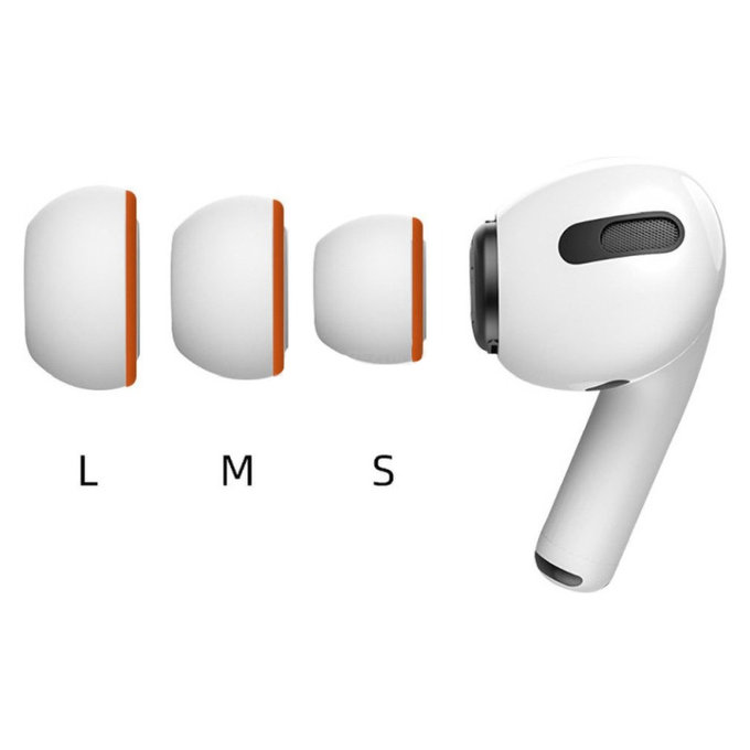 Replacement silicone Ear Tips for Apple AirPods 1, 2 Pro, M, Memory Foam, White