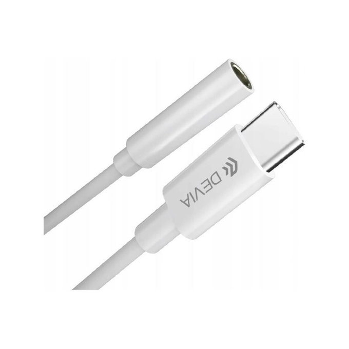 Smart Adapter 3.5mm Jack / USB-C, White, Devia