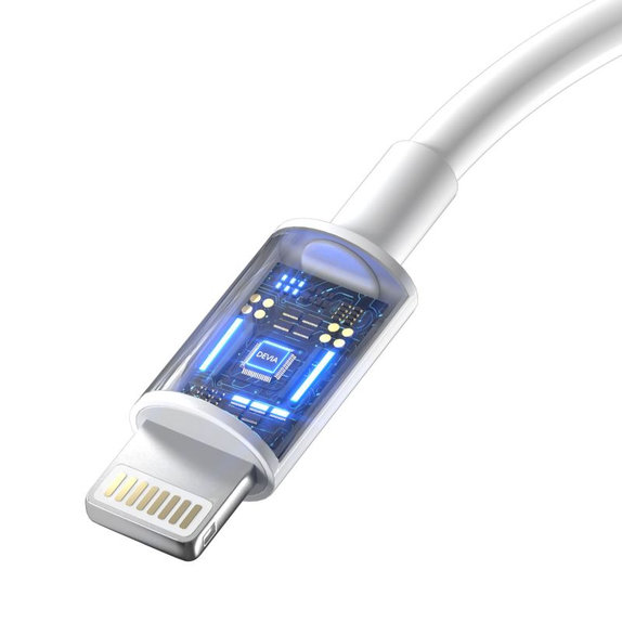 Lightning / USB-C Cable Smart, PD 27W, 2m, White, Devia
