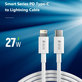 Lightning / USB-C Cable Smart, PD 27W, 2m, White, Devia