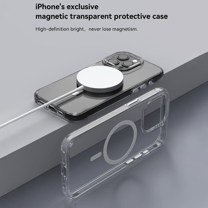 Case Elemental with MagSafe for iPhone 15 Pro Max, Transparent, Devia