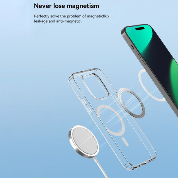 Case Clear with MagSafe for iPhone 15 Pro, Transparent, Devia