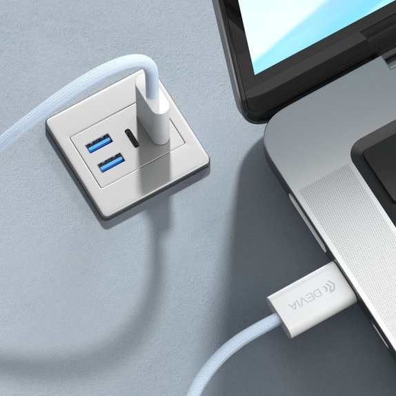 USB-C / USB-C Cable Smart, PD 60W, 1m, White, Devia