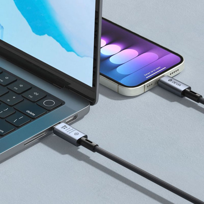 USB-C / USB-C Cable Extreme Speed, 240W, 8K 60Hz, 1m, Black, Devia
