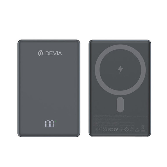 MagSafe Power Bank Extreme Speed Mini with Display, PD 20W, 5000mAh, Space Grey, Devia
