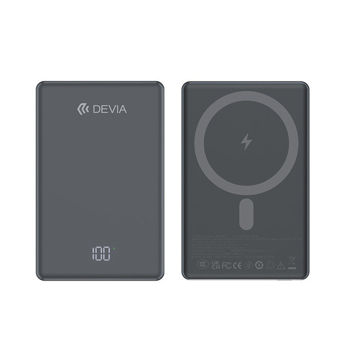 MagSafe Power Bank Extreme Speed Mini with Display, PD 20W, 5000mAh, Space Grey, Devia