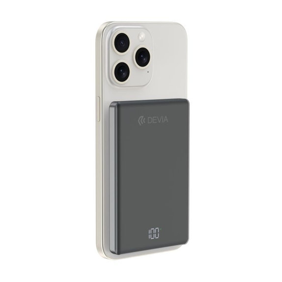 MagSafe Power Bank Extreme Speed Mini with Display, PD 20W, 5000mAh, Space Grey, Devia