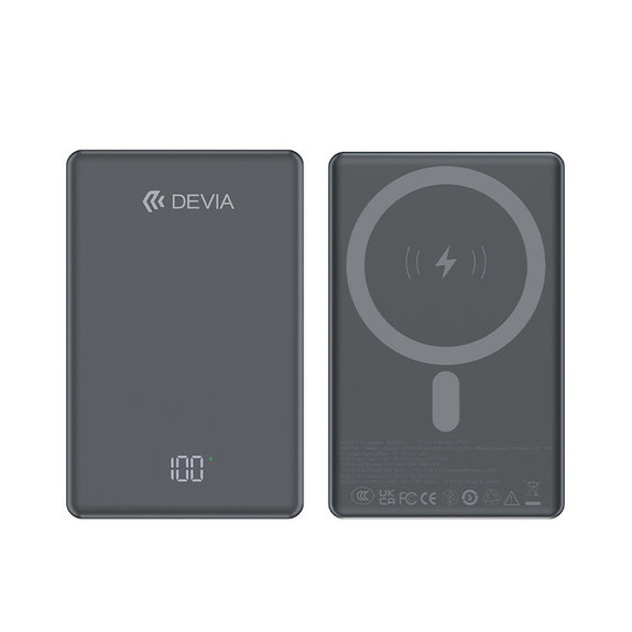 MagSafe Power Bank Extreme Speed Mini with Display, PD 20W, 10000mAh, Space Grey, Devia