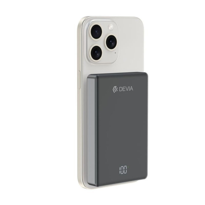 MagSafe Power Bank Extreme Speed Mini with Display, PD 20W, 10000mAh, Space Grey, Devia