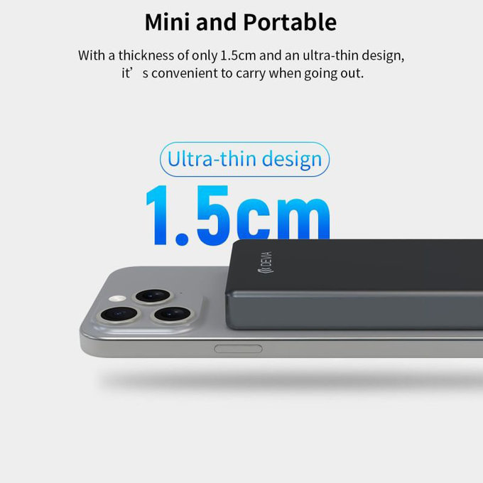 MagSafe Power Bank Extreme Speed Mini with Display, PD 20W, 10000mAh, Space Grey, Devia