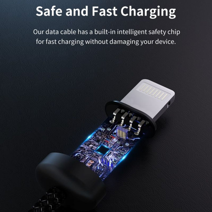Lightning / USB Cable Gracious, 2.4A, 2m, Black, Devia