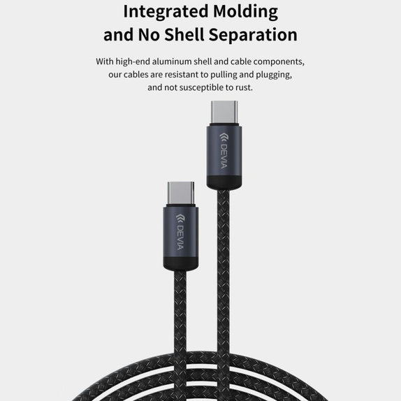 USB-C / USB-C Cable Gracious, PD 60W, 2m, Black, Devia