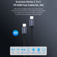 USB-C / USB-C Cable Gracious, PD 60W, 2m, Black, Devia