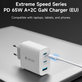 Charging Adapter Extreme Speed, 2x USB-C + USB-A, PD 65W, White, Devia