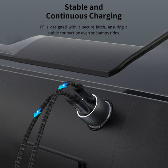 Car Charger Extreme Speed USB-C + USB-A, PD 30W, QC 3.0 18W, Grey, Devia