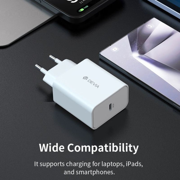 Charging Adapter Rocket USB-C, PD 45W, White, Devia