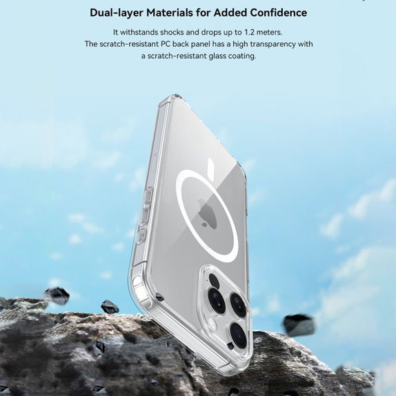 Case Clear with MagSafe for iPhone 16 Pro, Transparent, Devia