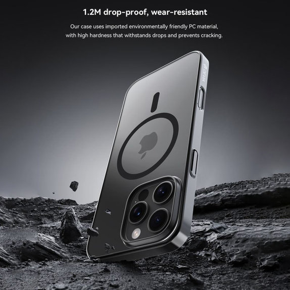 Case Glimmer with MagSafe for iPhone 16, Black, Devia