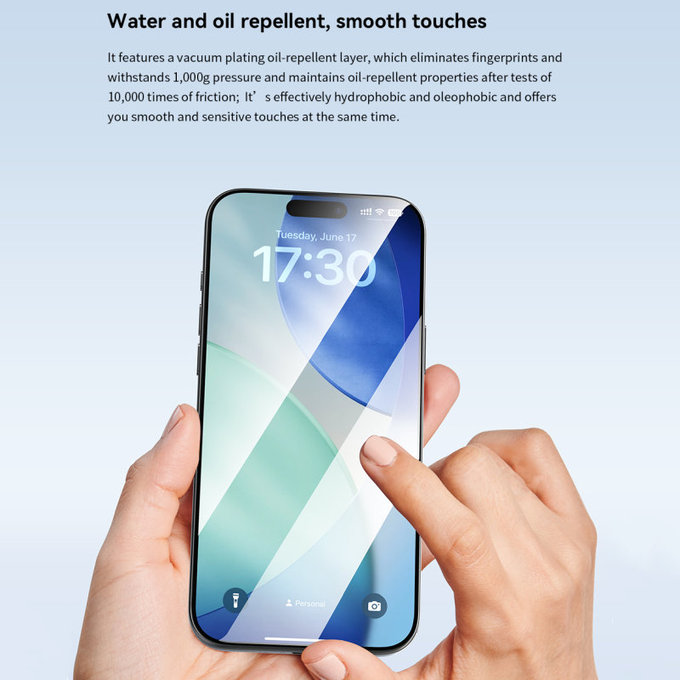 FullCover Tempered Glass with Applicator for iPhone 17 Pro Max, Devia