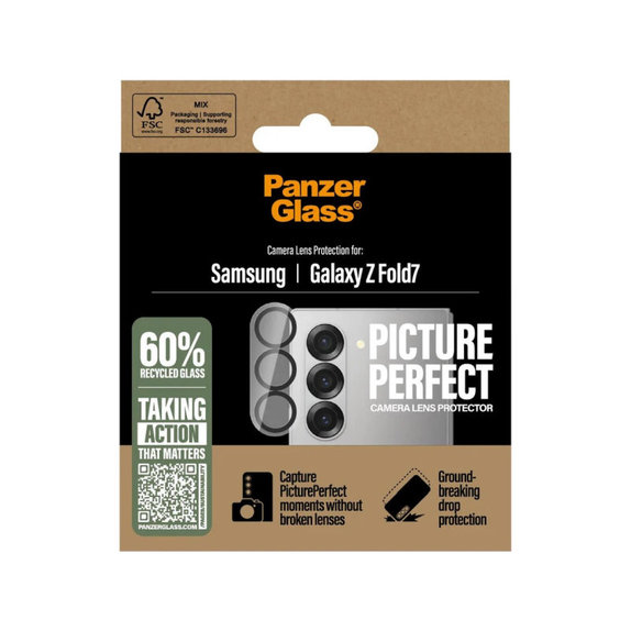 Camera Lens Protector PicturePerfect for Samsung Z Fold7, Black, PanzerGlass